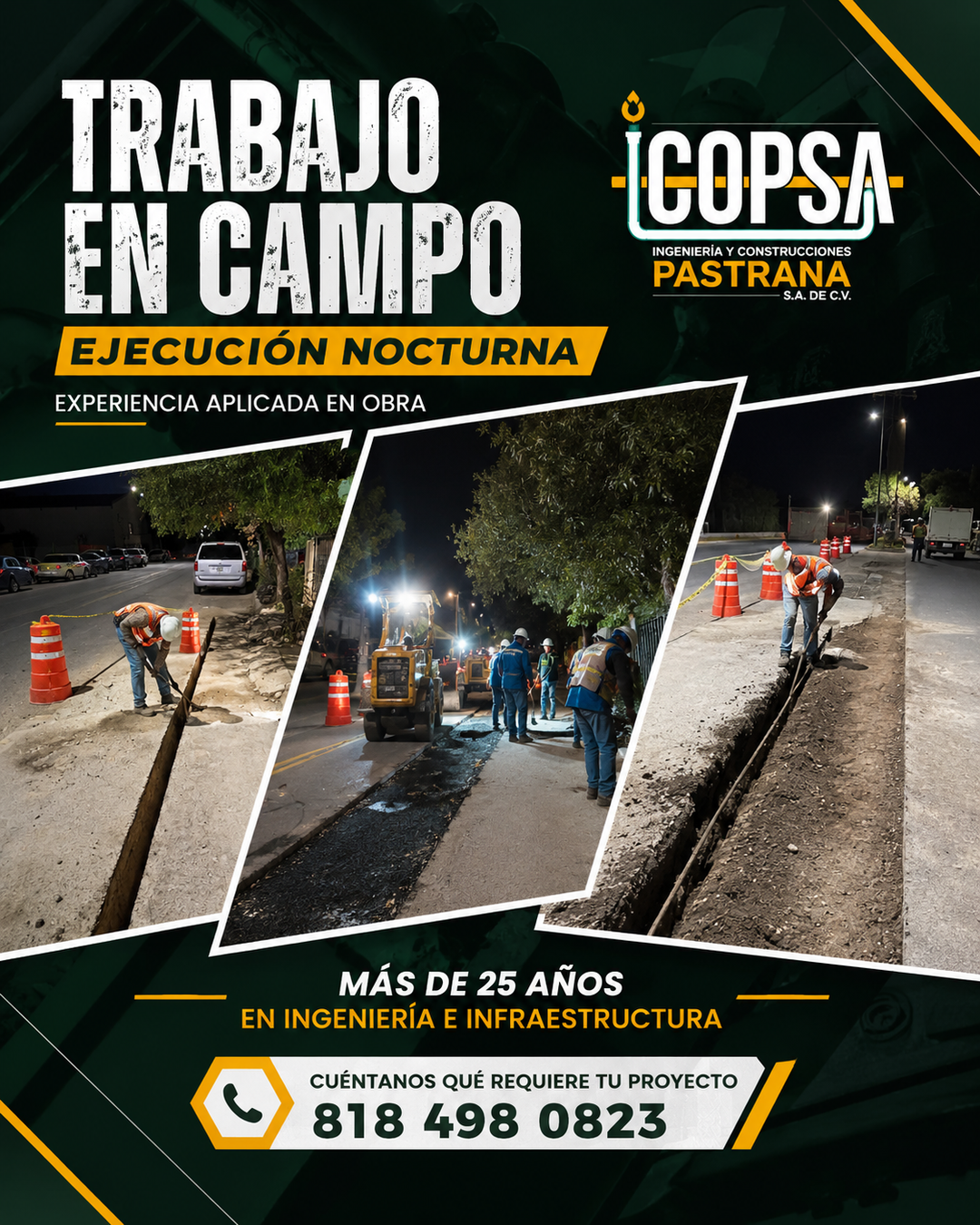 Trabajo en campo de ICOPSA con maquinaria especializada